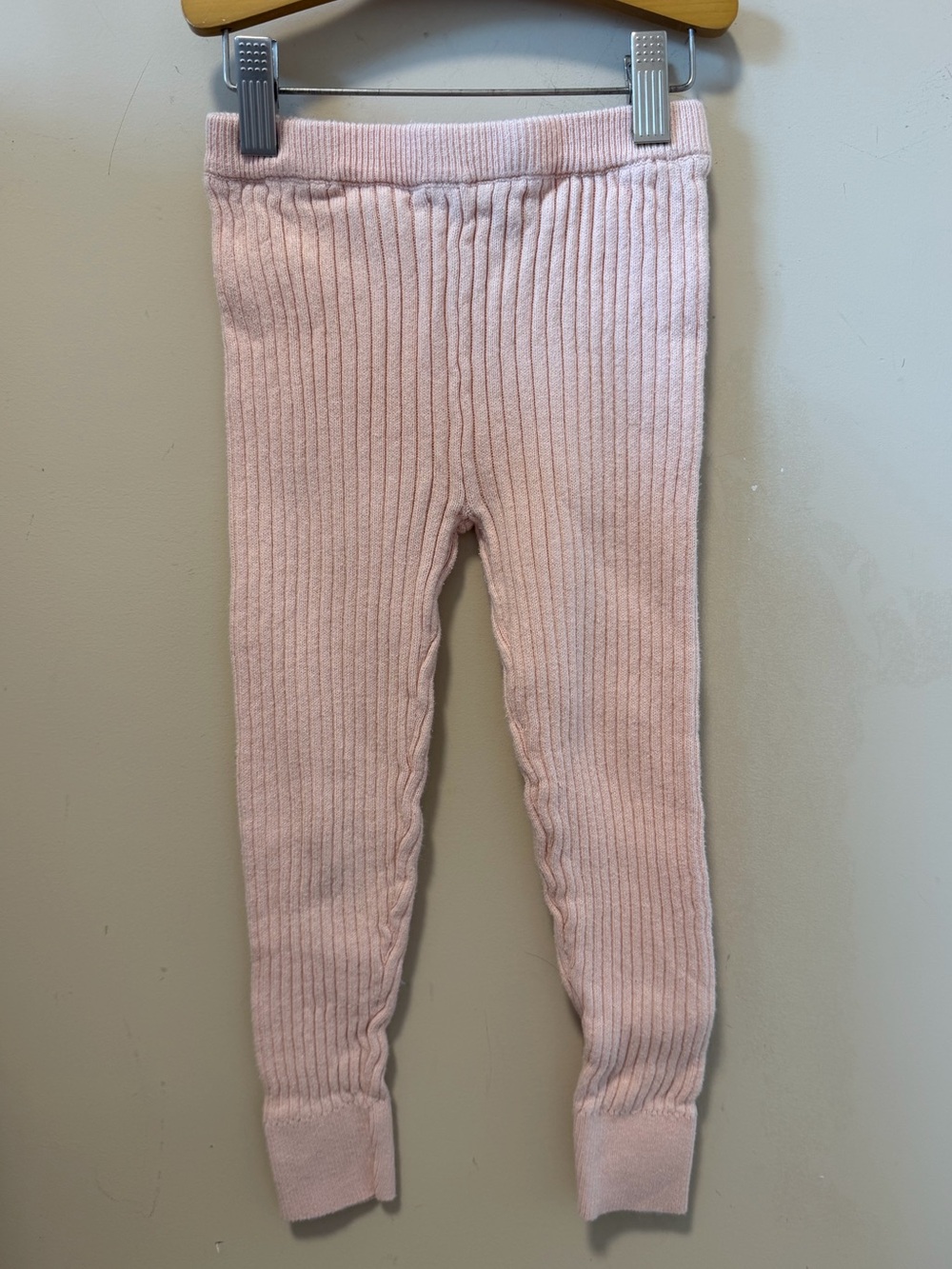 Joe Fresh Light Peach Ribbed Knit Warm Leggings for Kids